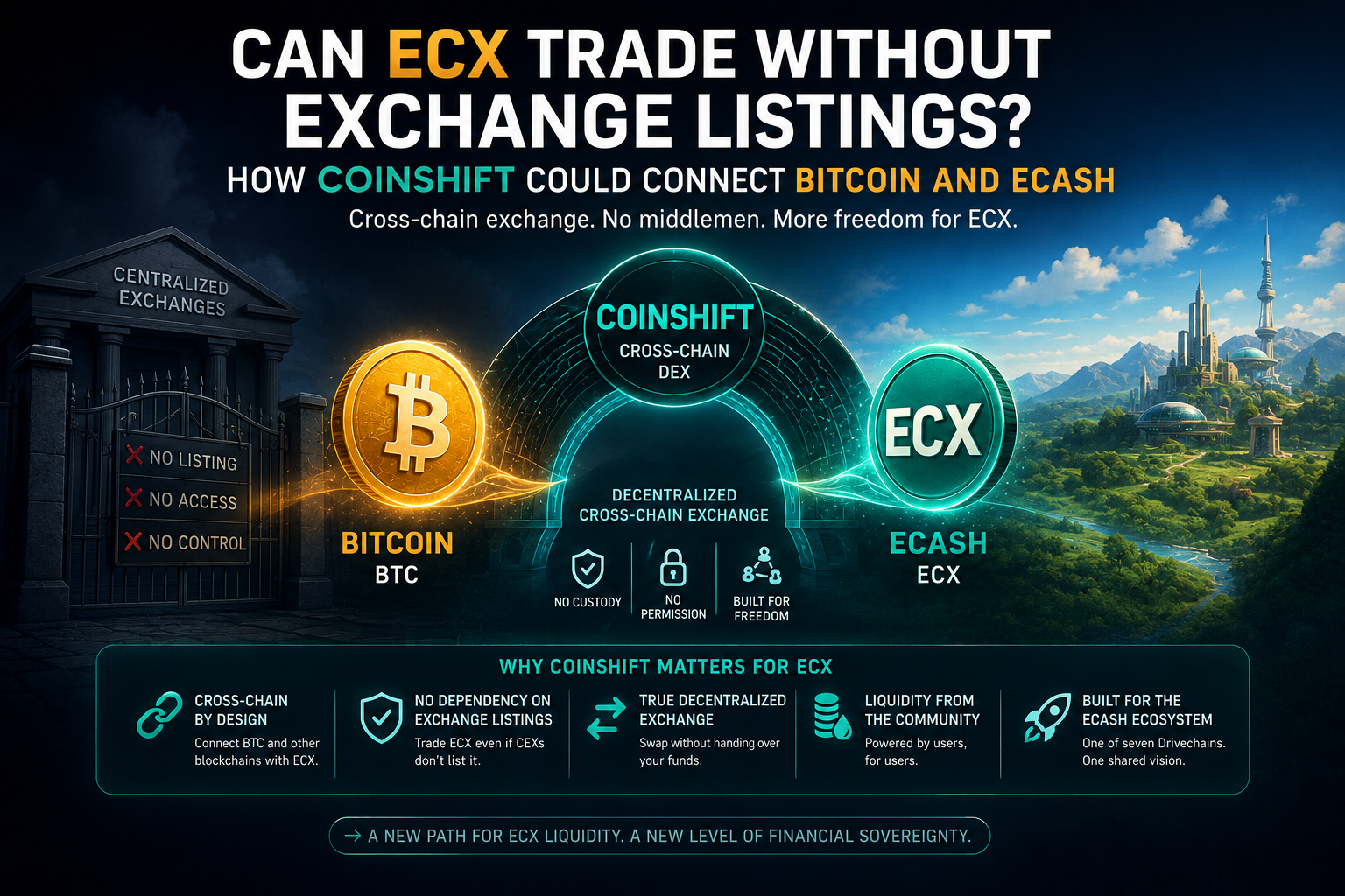 CoinShift connecting Bitcoin and ECX without relying entirely on centralized exchange listings