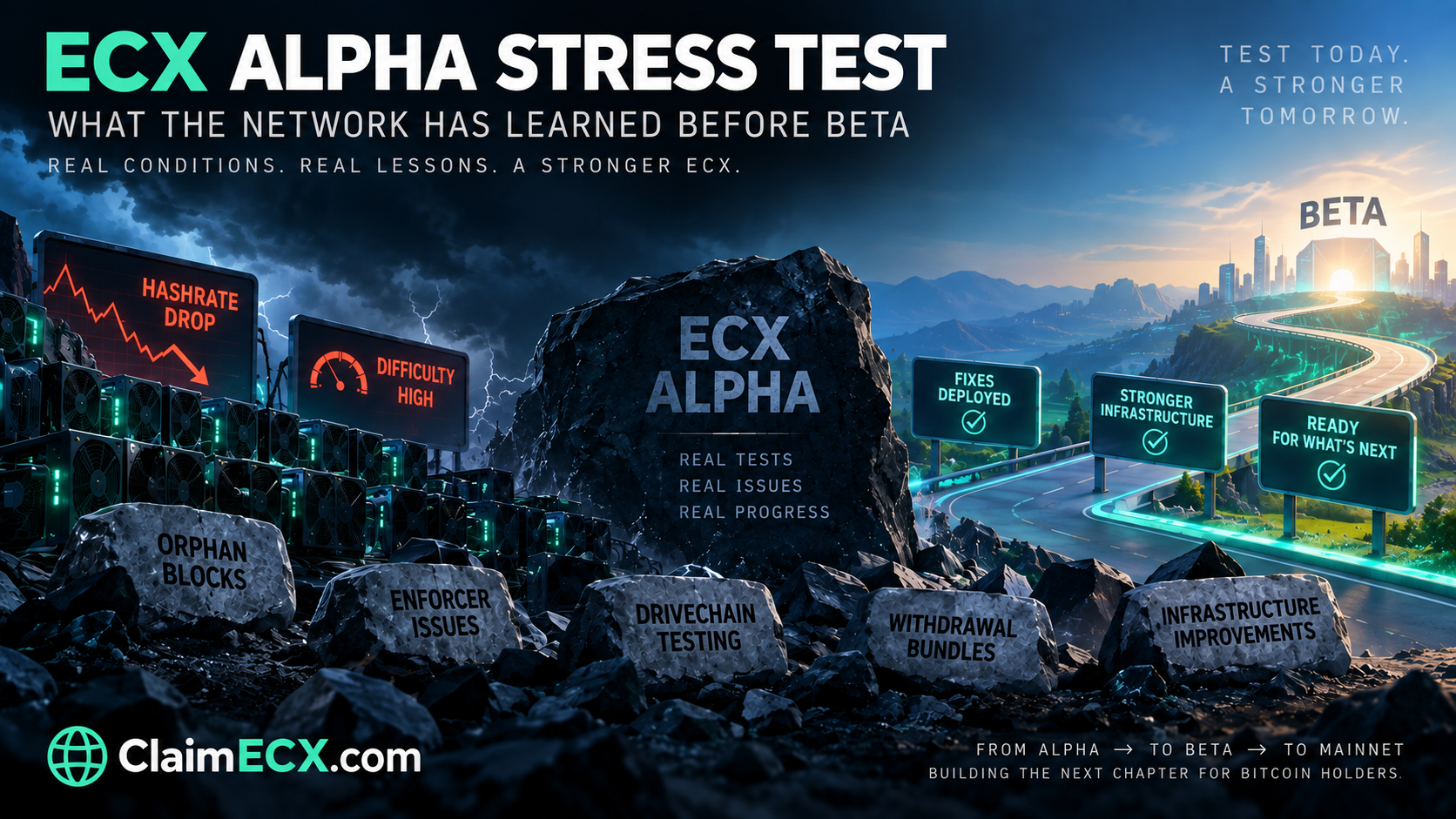 ECX Alpha stress test with mining, enforcer and drivechain infrastructure before Beta